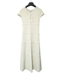 snidel クロシェニットワンピース 白 半袖 フリー 未使用