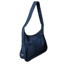 【希少】PRADA プラダ ワンショルダーバッグ ナイロン サイド　三角ロゴ　黒