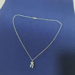 クマモチーフ ネックレス ブルートパーズ表記 シルバーカラー