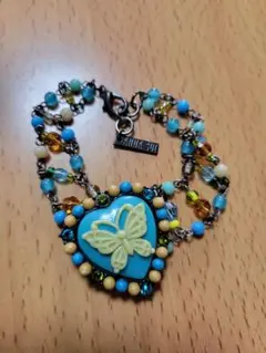 ANNA SUI　バタフライモチーフ ターコイズビーズブレスレットのサムネイル