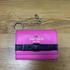 kate spade ピンク カードケース キーチェーン付き