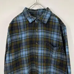 USA古着 eddie bauer エディーバウアー ネルシャツ S 青