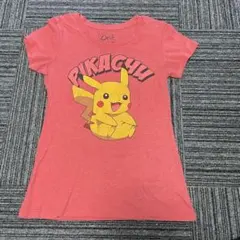 レアUS古着 ピカチュウ レディースM 赤 PIKACHU ポケモン Tシャツのサムネイル