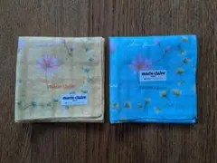 marie claire 花柄ハンカチ 2色セット