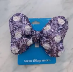 ♥ミニーマウス ディズニーランド スパンコールドットリボンヘアゴム ヘアポニー♥