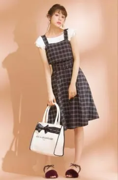 クリスマスにJILLbyJILLSTUARTベルテッドジャンスカチェックワンピ