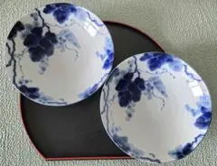 美濃焼 藍三昧 藍ぶどう 深皿 中鉢 2枚セット 17cm 煮物鉢