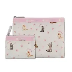 マキア付録！LeSportsac×集英社 猫×桜柄キュートポーチセット