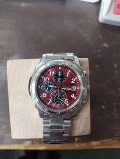 セイコー クロノグラフ 7T92-0CA0 レッド文字盤 メンズ
