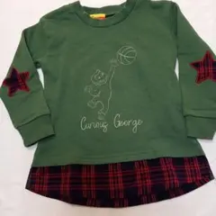 こども服110　おさるのジョージ　トレーナー　CURIOUSGEORGE　緑　赤