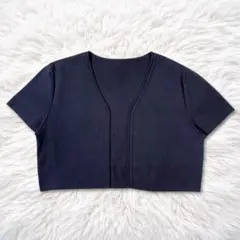 フォクシーニューヨーク　ボレロ　ネイビー　カーディガン　40　羽織り　紺色　半袖