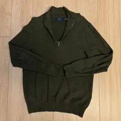 ラルフローレン　オリーブグリーン ジップアップセーター　#美品