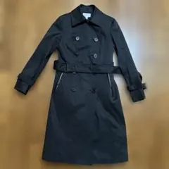 黒 ダブルブレスト トレンチコート