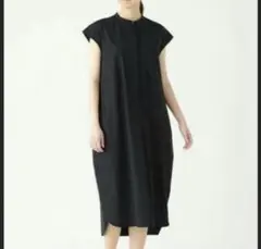 美品　無印良品　新疆綿ブロードフレンチスリーブワンピース