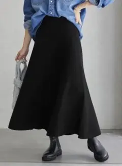 SLOBE IENA スロープイエナ ニットスカート ロング ブラック 24AW