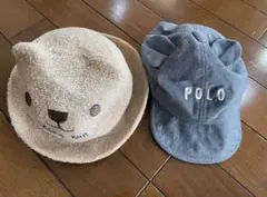 麦わら風帽子（くま） polo 耳付きデニムキャップ　44センチ