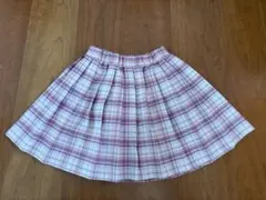 SHEIN ピンク系チェック プリーツスカート 120