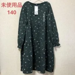 ユニクロ 花柄ワンピース グリーン 140