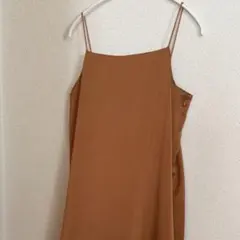 NANO universe サテン　バルーンキャミソール　ワンピース　ロング