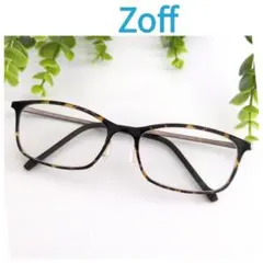美品☆ZoffSmart ゾフスマート 眼鏡 メガネ 軽量 べっ甲 ウェリントン