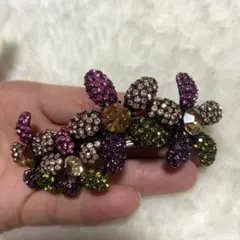 花モチーフヘアバレッタ♡ゴージャス♡ヘアアクセサリー♡ラインストーン