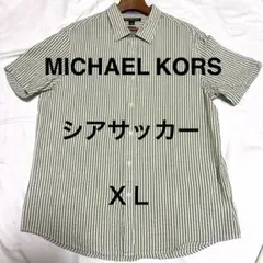 極美品✨ MICHAEL KORS 半袖シャツ XL シアサッカー ストライプのサムネイル