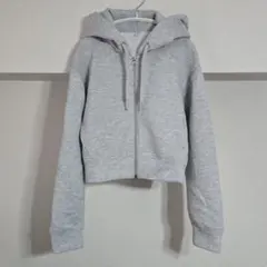 GU ジーユー ダブルフェイスフルジップパーカQ パーカー グレー 長袖 美品