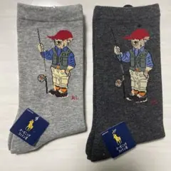 【新品】ラルフローレン 靴下 2足 23-25cm 釣り人柄