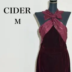 美品 サイダー CIDER ベロア ホルターネックワンピース Mサイズのサムネイル