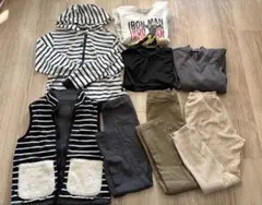 キッズ服冬物新品入りまとめ売り8点　男の子　130 BEBEリバーシブルベスト