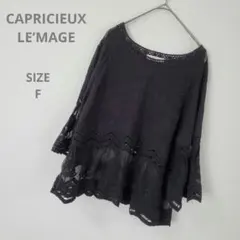 CAPRICIEUX LE’MAGE 大人可愛い　シースルー　チュニック　黒　F