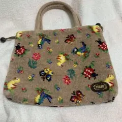未使用　フェイラー　ハイジ柄　手付き巾着　上品ベージュ