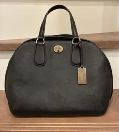 【美品】COACH ハンドバッグ ブラック ターンロック