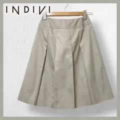 INDIVI ひざ丈スカート ミニスカート プリーツスカート ベージュ スーツ