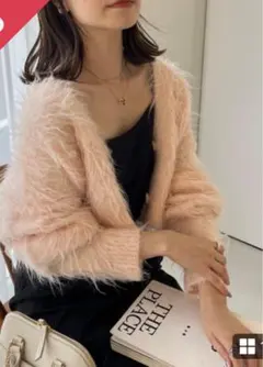 ナイスクラップ　マシュマロ女子カーディガン　シャギー　ピンク