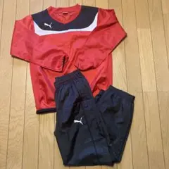 PUMA ピステ上下セット 140サイズ 赤/黒
