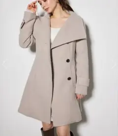 rienda オーバーネックシンデレララインミニコート