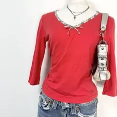 y2k❤️ BURBERRY BLUE LABEL チェックパイピングカットソー