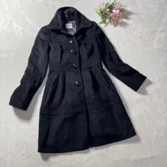 Private Label ウールコート S ブラック リボン付き きれいめ