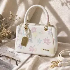 【美品】アンドシュエット 花柄 2WAYハンドバッグ ショルダー パステル