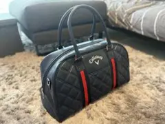 【美品】Callaway キャロウェイ ゴルフボストンバッグ 黒×赤ショルダー付