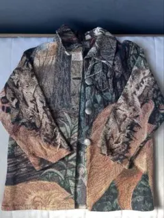 古着　犬柄ロングコート