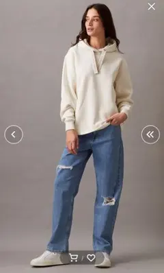 Calvin Klein Jeans ホワイトパーカー Sサイズ