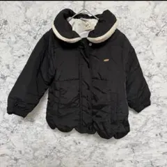 未使用品　プティマイン　petitmain スカラップ中綿ジャケット　ブラック