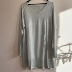 n'Or　Vネック長袖ニット　アイスブルー