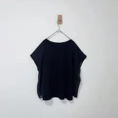 GU　ジーユー　シアーカットソー　Tシャツ　L 黒　ブラック