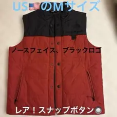 ノースフェイス　ベスト スナップ　ブラックロゴ　USのMサイズ