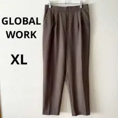 グローバルワーク ▶ スラックス XL 茶系 ウエスト後ろゴム 大きめサイズ