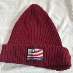 BEN DAVIS ニット帽 ビーニー ワインレッドのサムネイル