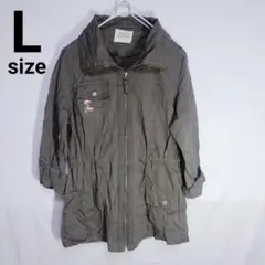 レディース トップス L ミリタリージャケット カーキ アウター 古着 上着